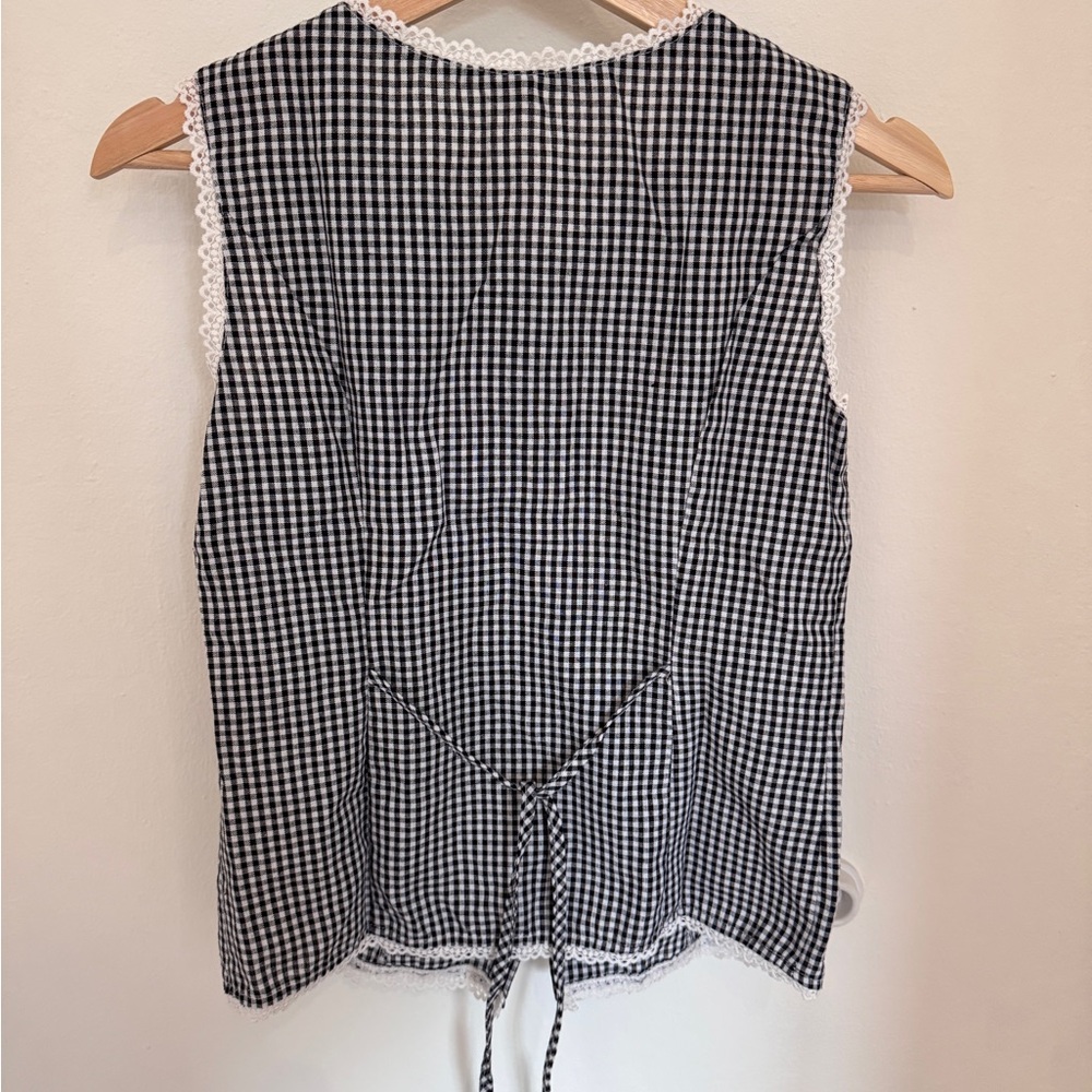 Black and White Gingham Blouse - Picture 3 of 3
